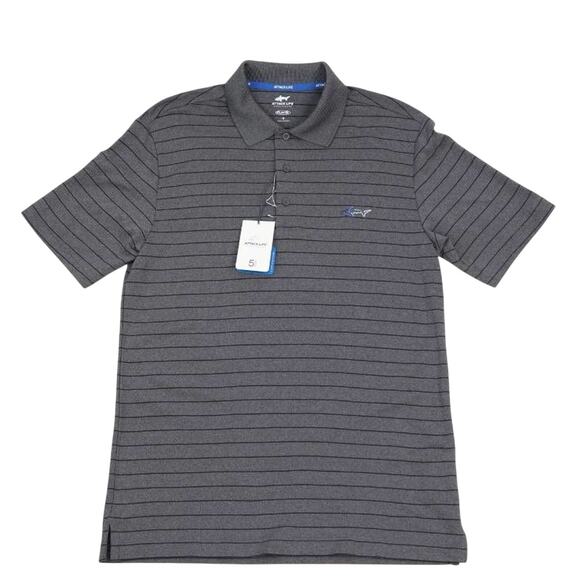 Greg Norman Other - Attack Life By Greg Norman Mens Golf Polo Shirt Gray Striped Play Dry S New